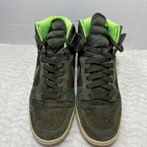 Nike Dunk Sky Hi Print Hidden Wedge Sneaker Women’s Sz 7.5 Green Camo 543258-301